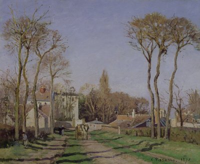 Entrada al pueblo de Voisins, Yvelines, 1872 de Camille Jacob Pissarro